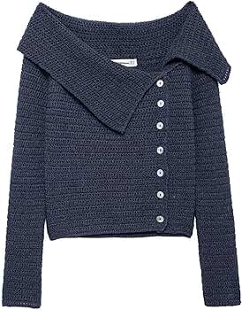 トップス 24AWMUKCYEN asymmetric short cardigan Anoumcy Asymmetric Button Up Cardigans Sweaters for Women